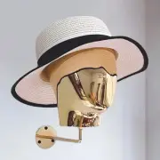 Wall Mount Hat Rack Metal Decorative Hat Display Stand Mannequin Head Storage
