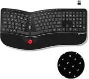 X9 Performance Split Wireless Keyboard with Trackball - Rechargeable, Backlit, Built in Mouse Buttons - 2.4G Ergonomic Split Keyboard Wireless for Windows PC and Chrome - All in One Typing Solution