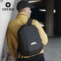 在飛比找蝦皮購物優惠-OZUKO  - 新款-鉚釘雙肩包 男士個性電腦雙肩背包 歐