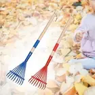 2 Pieces Leaf Rake 9 Tines Ergonomic Garden Rake for Flower Beds Yard Lawns
