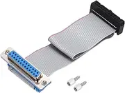 uxcell 26Pin Flat Ribbon Cable Gray DB25 Female to FC-26P 2.54mm Pitch 20cm Length DB Serial Port Cable for Computer, LED Display, DVD with 2 Screws