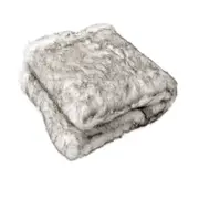 Radisson Husky Grey & White Luxury Faux Fur Throw Rug 127 x 152 cm