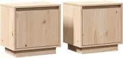 vidaXL 2X Solid Wood Pine Bedside Cabinets Indoor Living Room Bedroom Home Organiser Wooden Side Table Nightstand Storage Cabinet Furniture