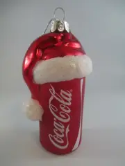 Coca-Cola Kurt Adler Coca-Cola Can with Santa Hat Mercury Glass Ornament