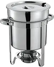 Fenteer Soup Chafer, Stainless Steel Soup Warmer, Multipurpose Pot Lid Party Food Warmer Buffet Set for Parties, Dinners Events, 7L