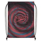 Speedo Mesh Swim Bag - Printed Black/Picton Blue/Siren Red , Swimming Bag, Mesh