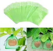Taicols Penetrating Light Mesh Bags , 50 Pcs Fruit Trees Protection Bag, Garden Netting Bags Fruit Protect Bags Fruit Cover Mesh Bag with Drawstring Garden Plant Fruit Netting Barrier Bags (15*20 cm)