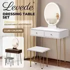 Levede LED Dressing Table Stool Set Mirror Lighted Vanity Makeup Desk Drawers