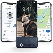 Tractive GPS Cat Tracker (6.5 lbs+), Real-time Pet Location Tracker, Health & Wellness Alerts, Battery Life Up to 7 Days, Breakaway Cat Collar Included (Dark Blue)