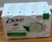 Dove Cool Moisture Moisturizer Cream Bars, Cucumber and Green Tea, 3.75 oz, 4 Ct