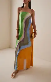 [Christopher Esber] Aura-Print Silk Dress