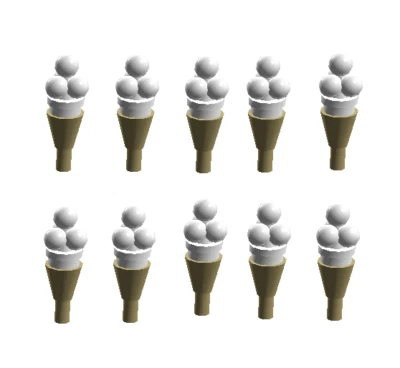LEGO Ice Cream Tan Cones White Scoops Lot of 10 Minifigure Food