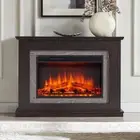 New 2000W Electric Fireplace Heater Espresso Oak Mantel Suite with flame effect