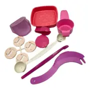 Tupperware Vintage Tiny Treasures Gadget Set Pink/purple Set of 9