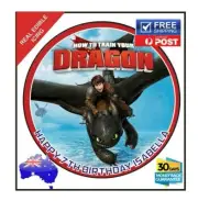 How to train your dragon Edible Icing Image Cake Birthday Party Topper 19cm