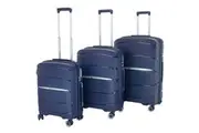 Olympus 3PC Eos Luggage Set ABS+PC Hard Shell Trolley Suitcase - Blue