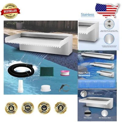 304 Stainless Steel Pond Waterfall Spillway Kit - Soothing Water Feature 12-Inch