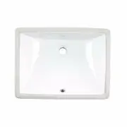Wells Sinkware RTU2015-6W Rectangular Ceramic Undermount Sink 20x15x7 - White