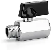 KAMESTORY Mini Brass Ball Valve, G 3/8≈16.5MM=DN10 Male to Female Pipe Thread Shut Off Switch Valve Coupler Connector for Air,Water,Oil,Fuel,Drip,Irrigation (1Piece)