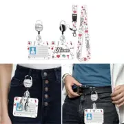 Card Holder with Lanyards Retractable Keychain Badge Holder for Nurse Doctor