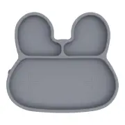 Bunny Stickie Plate - Grey