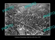 OLD LARGE HISTORIC PHOTO UNIONTOWN PENNSYLVANIA, TOWN AERIAL VIEW c1931