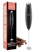 Powerful Milk Frother with Double Whisk, Handheld Electric Foam Maker, Hand M...