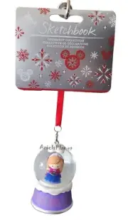 Disney Parks Frozen Anna Sketchbook Ornament Glass Snow Ball