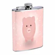 Piggy Love Em1 Flask 8oz Stainless Steel Hip Drinking Whiskey