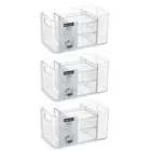 3x Boxsweden Crystal Clear 24.5x14.5cm Desktop Organiser Home Storage Container