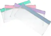 Veemoon 4pcs Frosted Transparent Cash Envelope with Zipper for Checks Money and Budgeting Reusable and Convenient Storage Pouch for Personal and Business Use