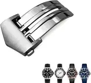 [GUMMMY] 18mm 316L Stainless Steel Deployment Buckle Black Rose Gold Watch Clasp for Tag Heuer CARRERA AQUARACER for Men Bracelet