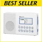 H202 Waterproof Bluetooth Shower Radio - AM/FM Weather Alert - Portable Design