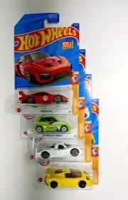 Hot Wheels Porsche 935 Red, '85 HONDA, NISSAN R390, '97 BUGATTI EB110 HW TURBO