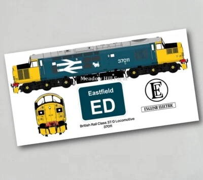 Class 37 Diesel Fridge Magnet 37011 Large Logo BR Blue British Rail Eastfield