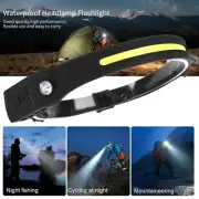 Waterproof COB LED Headlamp Motion Sensor Head Torch USB Rechargeable Headlight
