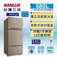 在飛比找Yahoo!奇摩拍賣優惠-SANLUX台灣三洋 580公升 1級能效 變頻三門電冰箱 