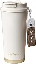 John Smith Coffee Cup Insulated Coffee Mug with Lid 16oz Coffee Travel Mug for Travel Office School Party Camping (White)