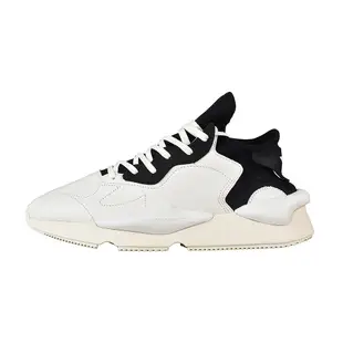 Adidas Y-3 KAIWA白字LOGO皮革拼接紡織運動鞋(白x黑)