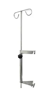 Pet Cage IV Pole with 2 Hooks Stainless Steel Infusion Pump Stand Dog Cage IV Drip Stand Intravenous Pole Bracket Rack for Hospital