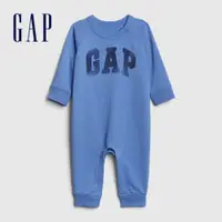 在飛比找蝦皮商城優惠-Gap 嬰兒裝 Logo圓領長袖包屁衣/連身衣-藍色(419