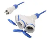 W-01181 Extension cable sockets: 3 PUR blue 3x15mm2 10m 16A KEL