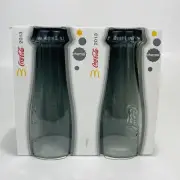 McDonalds Coca Cola Coke Glass 2013 Charcoal in Box 340ml Collectable Coke x 2