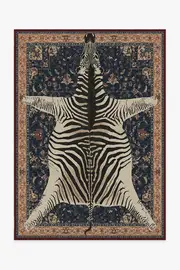 150' x 215' | Machine Washable Runner Rug | Kid & Pet Friendly | Indoor Rug | On Safari Sapphire Rug by Iris Apfel | Ruggable