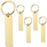 [ROMISBABA] Glossy Strip Hangtag Rectangle Blank Keychains Blank Ketchains Sublimation Keychain Blanks Pet Tags Blank Hanging Tags Keychain Tags Blank Labels Stainless Steel Silver
