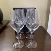 NIB Set 4 Orrefors MORE 8.5" Crystal Wine Glasses ~ Erika Lagerbielke ~ Germany