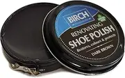 [Charles Birch] Premium Renovating Shoe Polish 50ml, High Pigment, Cleans Protects Shines inc Carnauba Wax, Lever Open Tin (Dark Brown), Dark Brown, 50ml