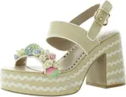 Betsey Johnson Women's Shellie Heeled Sandal 11, Natural Multi