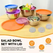 Mixing Bowls with Airtight Lids Set 5Pcs Stainless Steel Nesting Bowls xikOa