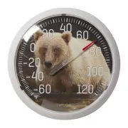 Nature Series Bear Indoor Outdoor Dial Thermometer, Easy to Read Wall Decor f...